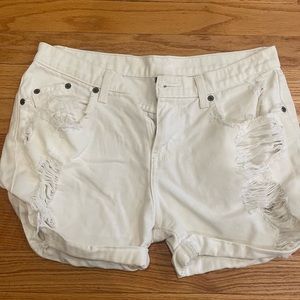 White denim shorts